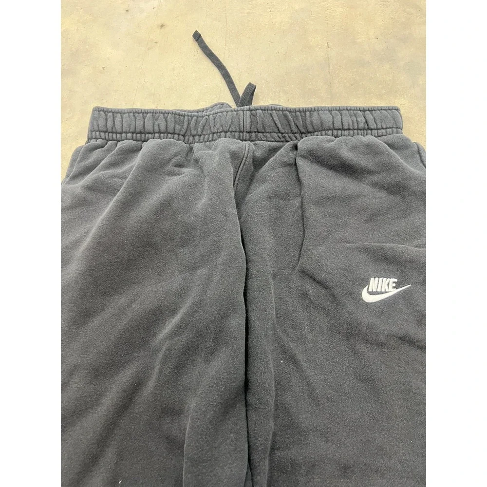 Nike Sweatpants Mens Large Faded Black Fleece Drawstring Joggers Gym Athletic